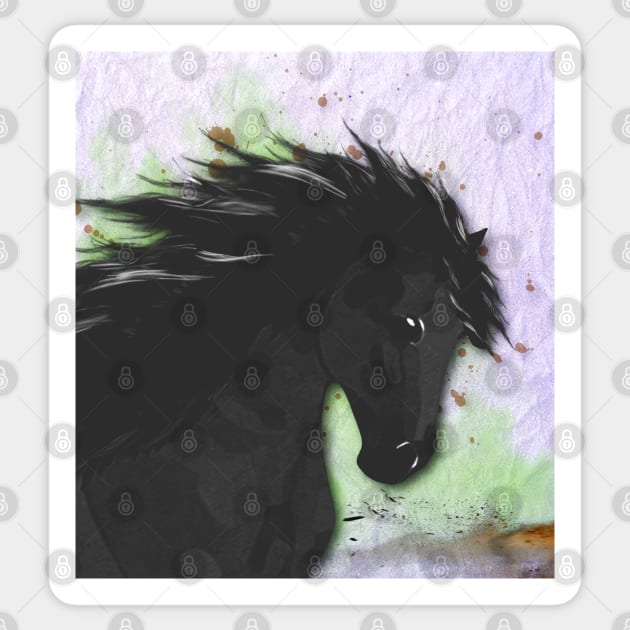 Horse Lovers Black Horse Sticker by KC Morcom aka KCM Gems n Bling aka KCM Inspirations